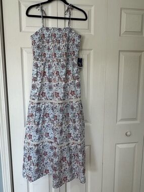Roller Rabbit x Target Women's Sketched Floral Tie-Shoulder Tiered Maxi